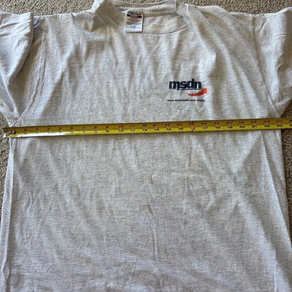 Vintage MSDN T-Shirt | XL | Tultex | Single Stitch | Heather Gray | 90s Tech Tee - Picture 6 of 7